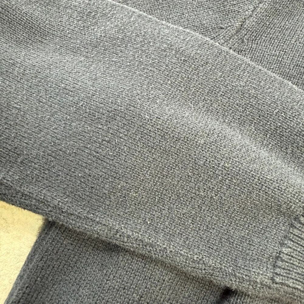 J Crew Sweater Mens Large Slim Fit Navy Blue Cotton Knit 1/4 Zip Jumper Preppy - Picture 3 of 11